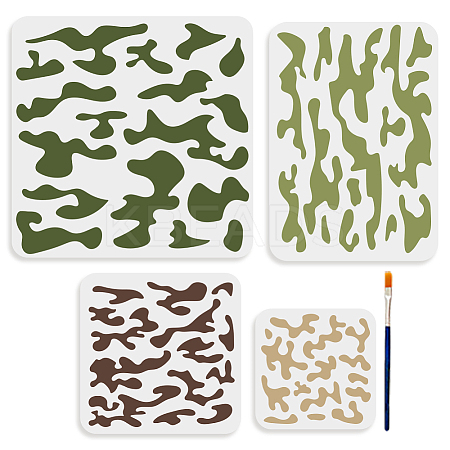 1 Set PET Hollow Out Drawing Painting Stencils DIY-MA0005-70E-1