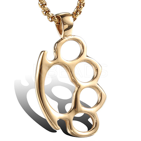 Knuckles Pendant Necklaces FIND-PW0024-14B-1