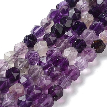 Natural Purple Fluorite Beads Strands G-G030-A08-01-1
