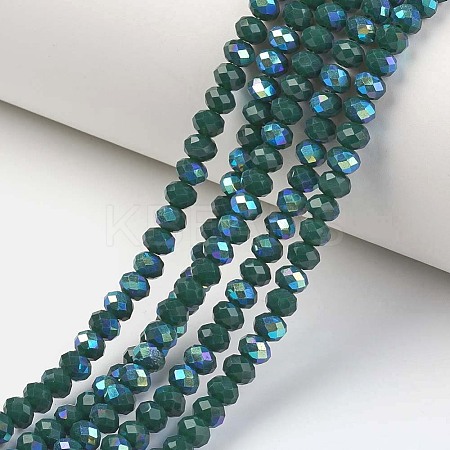 Electroplate Opaque Solid Color Glass Beads Strands EGLA-A044-P2mm-L12-1