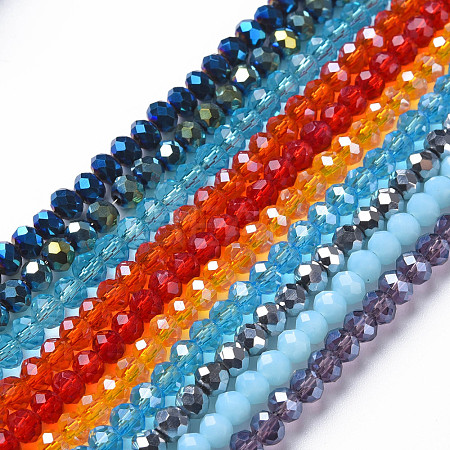 Electroplate Glass Beads Strands EGLA-T025-01A-1