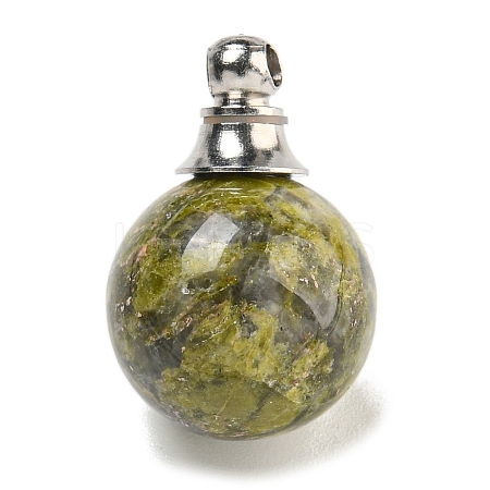 Natural Unakite Perfume Bottle Pendants G-K338-22P-11-1