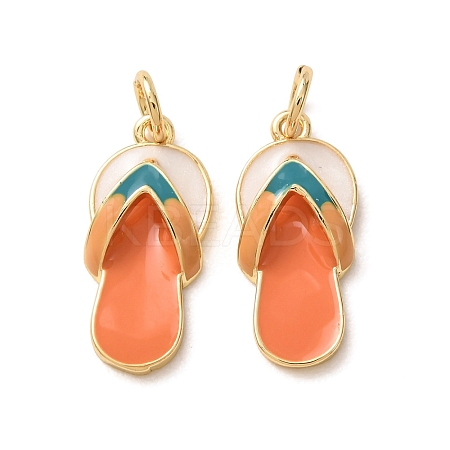 Brass Enamel Pendants KK-B026-25G-1