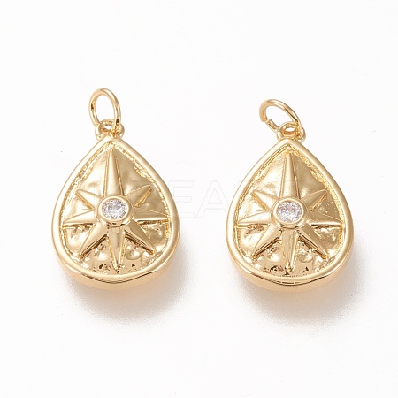 Brass Pendants X-ZIRC-L098-029G-1