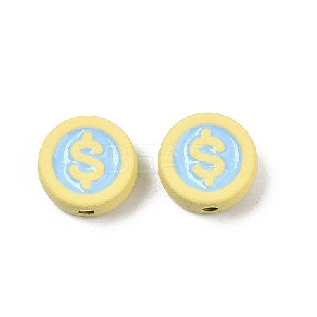 Spray Painted Alloy Beads PALLOY-S038-09C-1