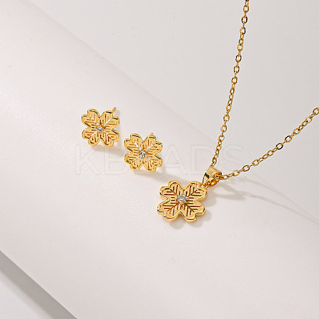 Chic Copper Lucky Clover Jewelry Set for Women LD5406-1