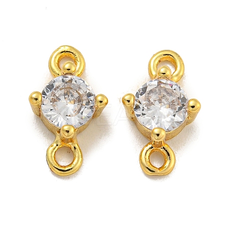 Rack Plating Brass Pave Clear Cubic Zirconia Links KKB-L215-047A-G-1