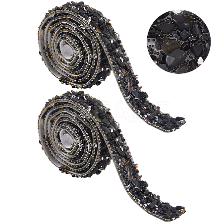 Resin Rhinestone Crystals Beaded Trim DIY-WH20050-05G-1