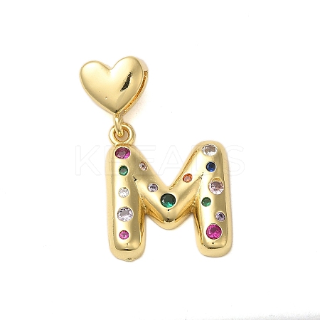Rack Plating Brass Micro Pave Clear Cubic Zirconia Perdants KK-C067-12G-M-1
