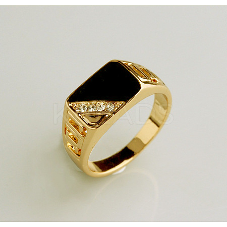 Alloy Micro Pave Cubic Zirconia Finger Rings for Men FS-WGE231C-08-1