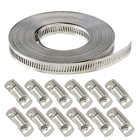 304 Stainless Steel Adjustable Worm Gear Hose Clamps DIY-WH0656-09-1