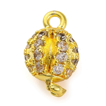 Brass Micro Pave Clear Cubic Zirconia Connector Charms KK-A230-06C-G-1