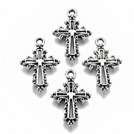 Tibetan Style Alloy Pendants X-TIBEP-N009-052AS-RS-1