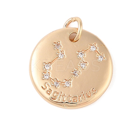 Brass with Clear Cubic Zirconia Pendants KK-N256-24I-G-1