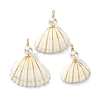 Natural Shell Copper Wire Wrapped Pendants PALLOY-TA00078-02-1