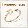 1Pc Brass Micro Pave Clear Cubic Zirconia Open Cuff Rings for Women RJEW-LP0002-37D-2