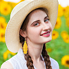 6 Pairs 6 Colors Cotton Triple Layer Tassel Dangle Earrings EJEW-AN0001-64-6