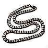 Ion Plating(IP) Matte Style 304 Stainless Steel Cuban Link Chain Necklaces for Men NJEW-B116-05B-1