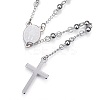 Non-Tarnish 304 Stainless Steel Rosary Bead Necklaces LS-NJEW-D285-42P-2