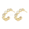 Brass Micro Pave Clear Cubic Zirconia Stud Earrings EJEW-G452-07G-4