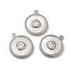 304 Stainless Steel Pave Crystal Rhinestone Pendants with Shell STAS-L022-331P-1