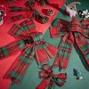 CHGCRAFT 10Pcs 2 Style Christmas Theme Tartan Pattern Polyester Bowknot AJEW-CA0002-64-4