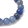 Natural Blue Aventurine Round Beads Stretch Bracelets for Men Women BJEW-JB11999-4
