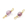 Dyed Natural Agate Faceted Round Connector Charms KK-C097-06G-03-2