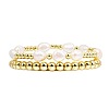 Temperament Magnet Gold Elastic Bracelet Baroque Imitation Pearl Multi layered Layered Bracelet Small and Popular Bracelet BK8855-3-1