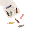 10Pcs 10 Style Natural & Synthetic Gemstone Pointed Pendants G-CJ0001-72-3