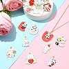 34Pcs 17 Styles Valentine's Day Alloy Enamel Pendants FIND-CJ0002-98-6