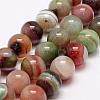 Natural Striped Agate/Banded Agate Bead Strands G-K155-B-14mm-03-1