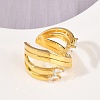 Brass Micro Pave Cubic Zirconia Cuff Rings for Women RJEW-L132-06G-2