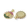 Rack Plating Brass Cubic Zirconia Pendants KK-M272-05G-2