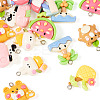 16Pcs 8 Styles Opaque Resin Pendants CRES-TA0001-40-2