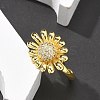 Brass Micro Pave Clear Cubic Zirconia Cuff Rings LS-RJEW-M029-01G-5