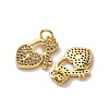 Brass Micro Pave Clear Cubic Zirconia Pendants KK-A270-03F-G-2