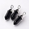 Bullet Natural Obsidian Pointed Pendants X-G-E332-A03-1