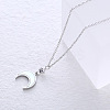 Stainless Steel Pave Natural White Shell Moon Pendant Necklaces for Women GV4177-4