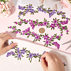 2 Pairs 2 Colors Flower Polyester Embroidery Cloth Sew on Appliques PATC-GF0001-59A-3