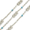 Brass Enamel Round Beaded Link Chain CHC-G022-07P-18-1