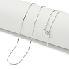 Rhodium Plated 925 Sterling Silver Square Snake Chain Necklaces NJEW-C052-01P-1