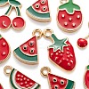 140Pcs 7 Style Light Gold Alloy Enamel Pendants ENAM-LS0001-65-4