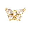 Brass Clear Cubic Zirconia Connector Charms/Links FIND-L019-07G-08-1