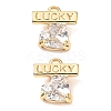 Brass Micro Pave Clear Cubic Zirconia Charm KK-A259-35G-1
