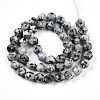 Dyed Natural Sesame Jasper Beads Strands G-T139-8mm-47J-2