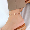 Daisy 304 Stainless Steel Charms Anklets WG455CF-03-1