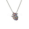 Alloy Colorful Rhinestone Pendant Necklaces for Kid FS-WG8D677-03-2