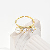 Simple Style Brass Pave Cubic Zirconia Open Rings IO7806-5