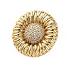 Sunflower Brass Micro Pave Clear Cubic Zirconia Cuff Finger Rings for Women RJEW-M098-02G-2